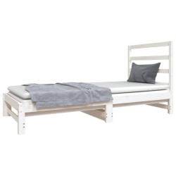 Lit coulissant sans matelas blanc 2x(90x190) cm 
