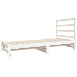 Lit coulissant sans matelas blanc 2x(90x190) cm 