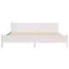 Cadre de lit sans matelas blanc 200x200 cm bois massif de pin 