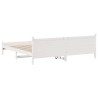 Cadre de lit sans matelas blanc 200x200 cm bois massif de pin 