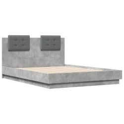 Cadre de lit sans matelas gris béton 120x190 cm 