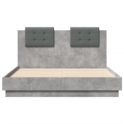 Cadre de lit sans matelas gris béton 120x190 cm 