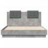 Cadre de lit sans matelas gris béton 120x190 cm 
