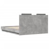 Cadre de lit sans matelas gris béton 120x190 cm 