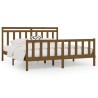 Cadre de lit sans matelas marron miel bois pin massif 200x200cm 