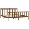 Cadre de lit sans matelas marron miel bois pin massif 200x200cm 