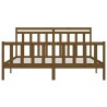 Cadre de lit sans matelas marron miel bois pin massif 200x200cm 