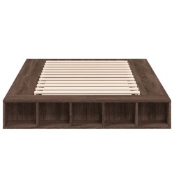 Cadre de lit sans matelas chêne marron 135x190 cm 