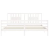Cadre de lit sans matelas blanc bois massif 