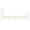 Cadre de lit sans matelas blanc bois de pin massif 