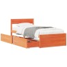 Cadre de lit sans matelas cire marron 100x200cm bois pin massif 