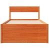 Cadre de lit sans matelas cire marron 100x200cm bois pin massif 
