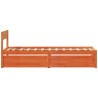 Cadre de lit sans matelas cire marron 100x200cm bois pin massif 