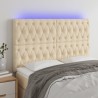 Tête de lit à LED Crème 160x7x118/128 cm Tissu 