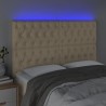 Tête de lit à LED Crème 160x7x118/128 cm Tissu 