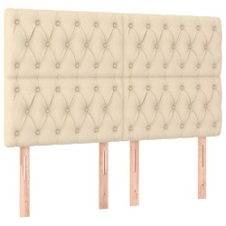 Tête de lit à LED Crème 160x7x118/128 cm Tissu 