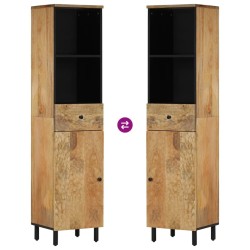 Armoire de salle de bain 38x33x160 cm bois massif de manguier 