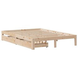 Cadre de lit avec tiroirs sans matelas 150x200 cm 