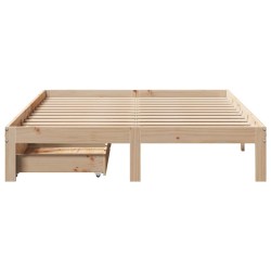 Cadre de lit avec tiroirs sans matelas 150x200 cm 