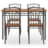 Ensemble de salle à manger 5 pcs MDF et acier Marron 