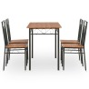 Ensemble de salle à manger 5 pcs MDF et acier Marron 