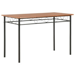 Ensemble de salle à manger 5 pcs MDF et acier Marron 