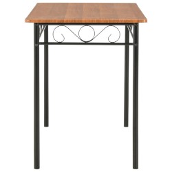 Ensemble de salle à manger 5 pcs MDF et acier Marron 