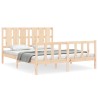 Cadre de lit sans matelas bois de pin massif 