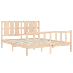 Cadre de lit sans matelas bois de pin massif 