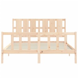 Cadre de lit sans matelas bois de pin massif 