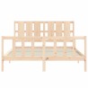 Cadre de lit sans matelas bois de pin massif 