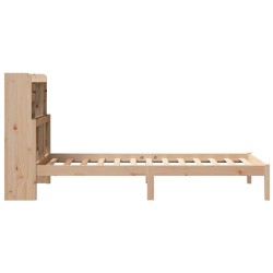 Lit bibliothèque sans matelas 90x190 cm bois de pin massif 