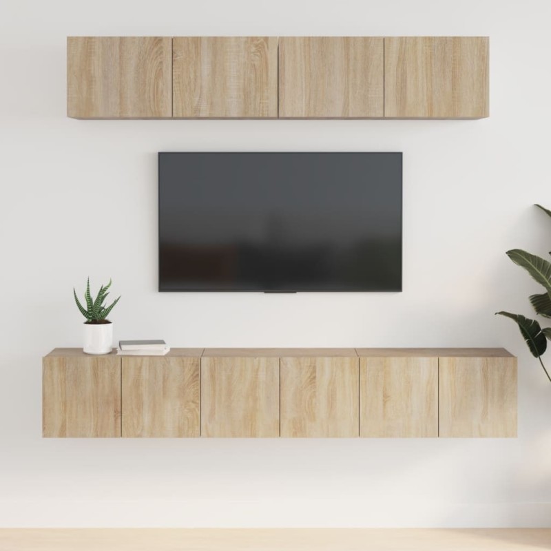 Ensemble de meubles TV 5 pcs Chêne sonoma Bois d'ingénierie 
