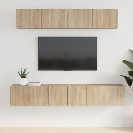 Ensemble de meubles TV 5 pcs Chêne sonoma Bois d'ingénierie 