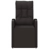 Chaise inclinable de jardin avec coussins noir résine tressée 