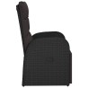 Chaise inclinable de jardin avec coussins noir résine tressée 