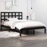 Cadre de lit sans matelas noir 150x200 cm bois massif 