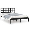 Cadre de lit sans matelas noir 150x200 cm bois massif 