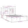 Cadre de lit sans matelas noir 150x200 cm bois massif 