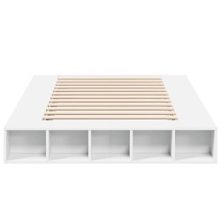 Cadre de lit sans matelas blanc 140x190 cm 