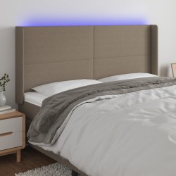 Tête de lit à LED Taupe 163x16x118/128 cm Tissu 