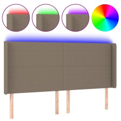 Tête de lit à LED Taupe 163x16x118/128 cm Tissu 