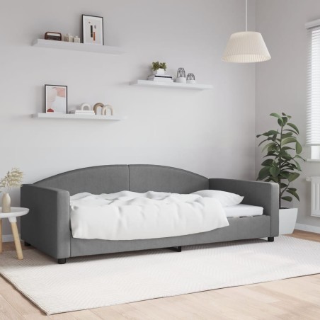 Lit de repos gris foncé 100x200 cm tissu 
