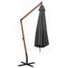 Parasol de jardin suspendu avec mât anthracite bois de sapin 