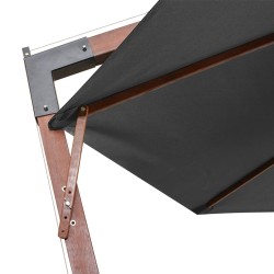Parasol de jardin suspendu avec mât anthracite bois de sapin 