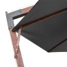 Parasol de jardin suspendu avec mât anthracite bois de sapin 