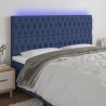 Tête de lit à LED Bleu 180x7x118/128 cm Tissu 