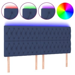Tête de lit à LED Bleu 180x7x118/128 cm Tissu 