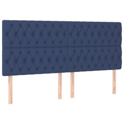 Tête de lit à LED Bleu 180x7x118/128 cm Tissu 