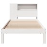 Lit bibliothèque sans matelas blanc 90x190cm bois de pin massif 